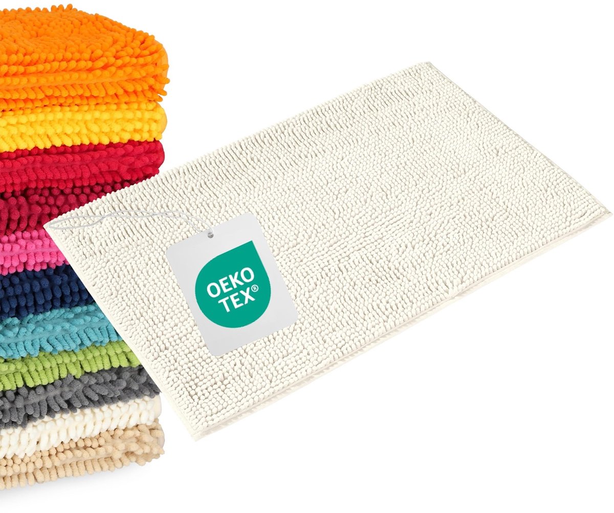 Solidchoice - Crème Kleurige Badmat, Antislip en Wasmachinebestendig (70 x 120 cm)