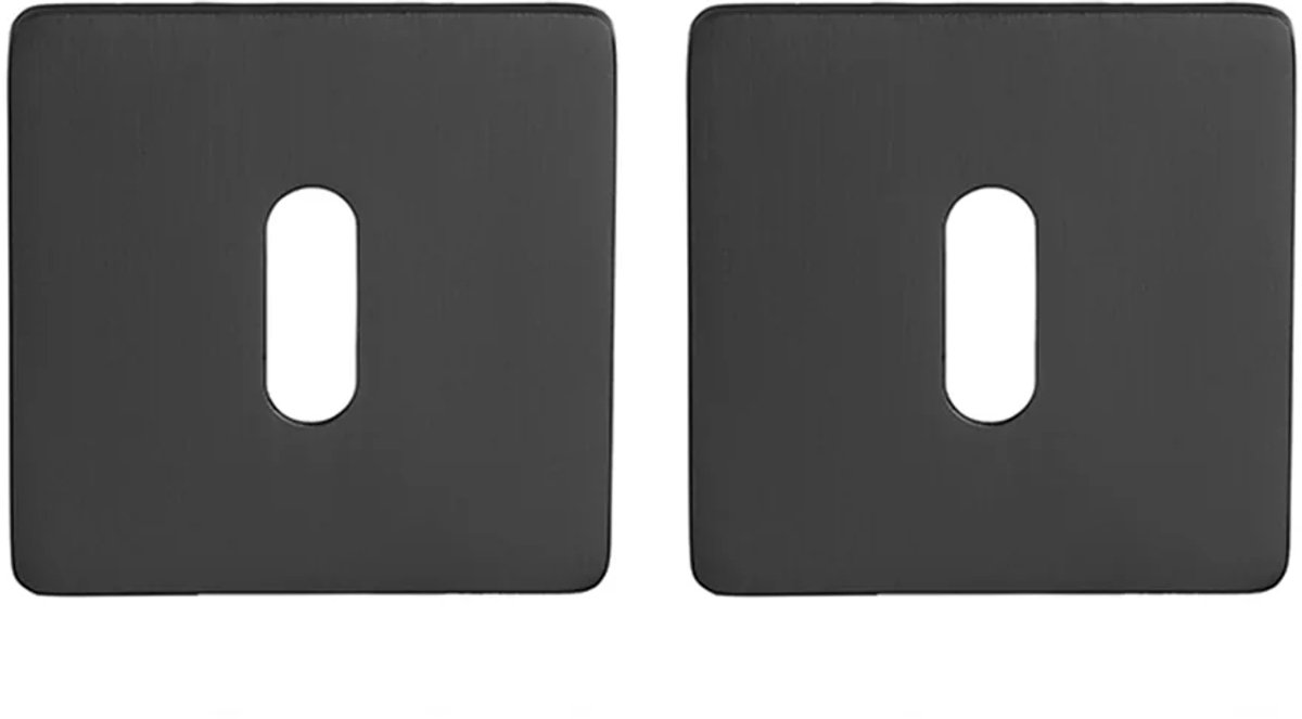 Sleutelrozet vierkant 55x3 mm ultra dunne rozet van 3mm mat zwart PVD gecoat