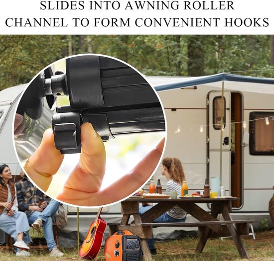 20 stuks - Luifelhaken - Luifel Haken - RV Luifel Haken - Camping Luifel Haken - Luifelhangers - S-haken - Kerstverlichting Clips - haakjes - s vormige haken - haken - voor feestverlichting, camperverlichting en lichtsnoeren - 4*3*1.5 cm - zwart — afbeelding 4