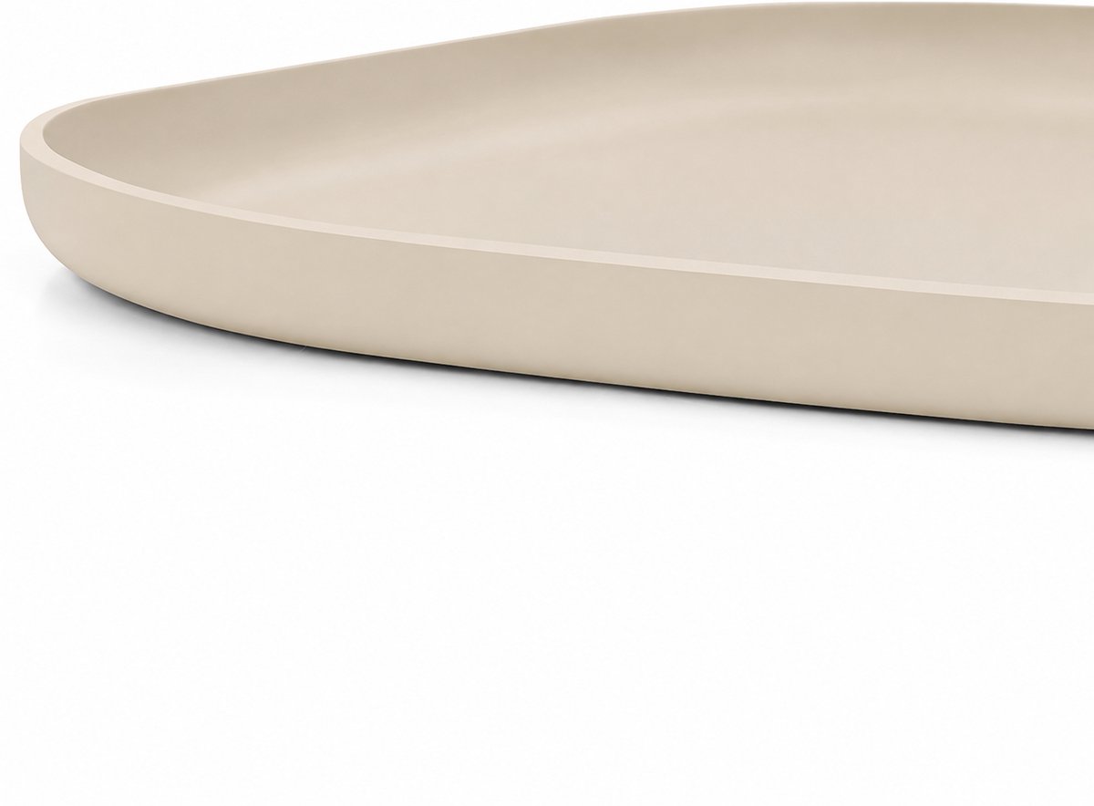 Kaiyaya - 1 stuks siliconen voerbakmat - gebroken wit - antislip en waterdicht - opstaande rand - voor kat en hond - 44 x 27 cm