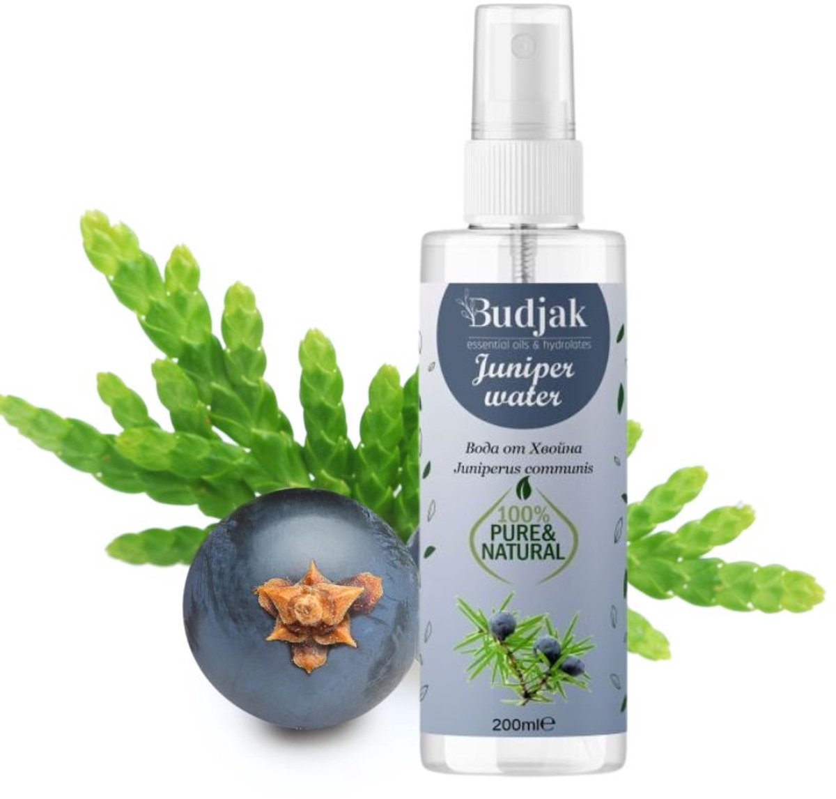 Biologische Jeneverbesbloemenwater (Juniperus communis) – zuivert - vet haar en huid - kalmeert ontstekingen 200ml