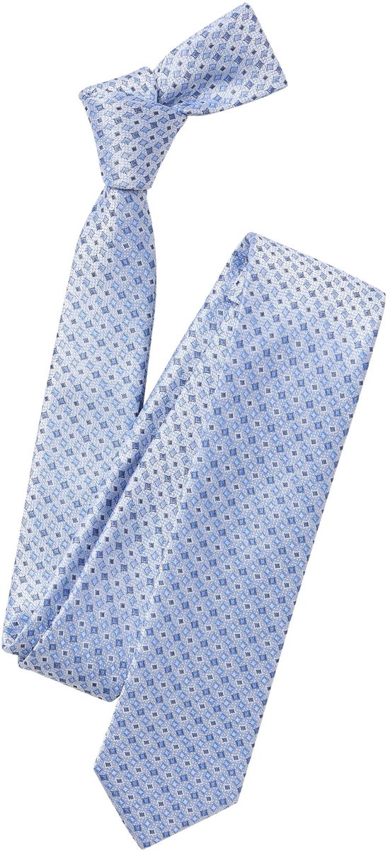 VENTI stropdas - blauw met wit en beige dessin