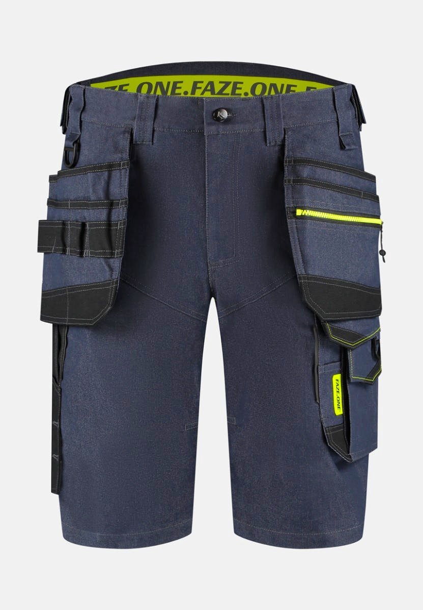 Faze.One Tracer 8K Denim Werkshort met Holsterzakken - Denim Blauw - Maat 44 | Stretch | Heren