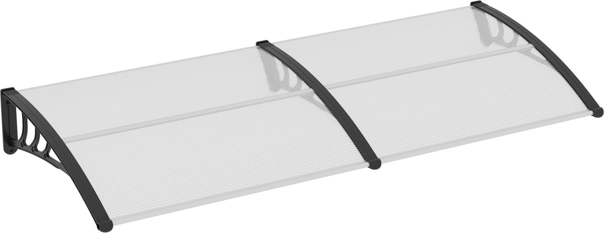 PC parasol voor voordeur - buiten zonnebrand en regenbestendig - 75x195x23 cm - aluminium frame - transparant