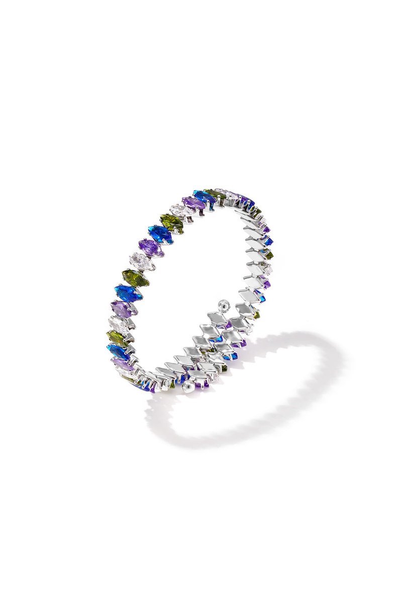 Lumé - Cuff Armband - Zirkonium - Stainless Steel - - Zilver