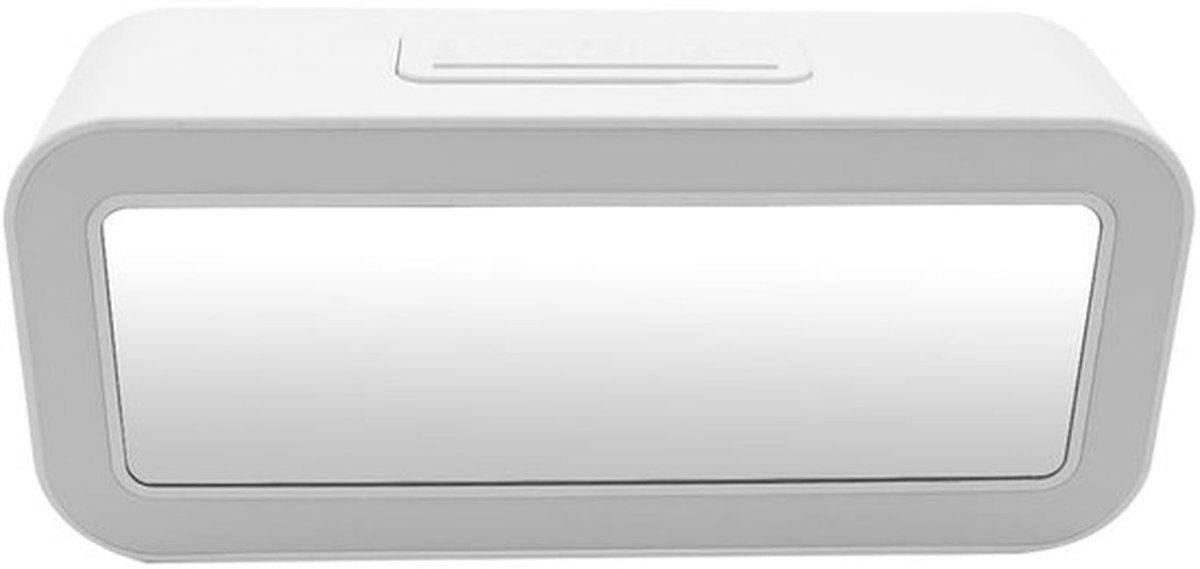 Digitale Wekker met Nachtlampje - Spiegel - Thermometer - Dubbele Snooze-Wekker - 12/24-Uurssysteem - Instelbare Helderheid