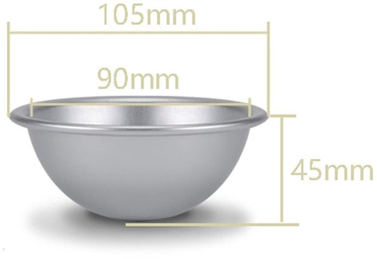 Bakvorm Halve Cirkel 10 cm - Aluminium - 2 Stuks - Mini Bakvorm - Chiffon Cake - Pudding Bakvorm - Cakepan