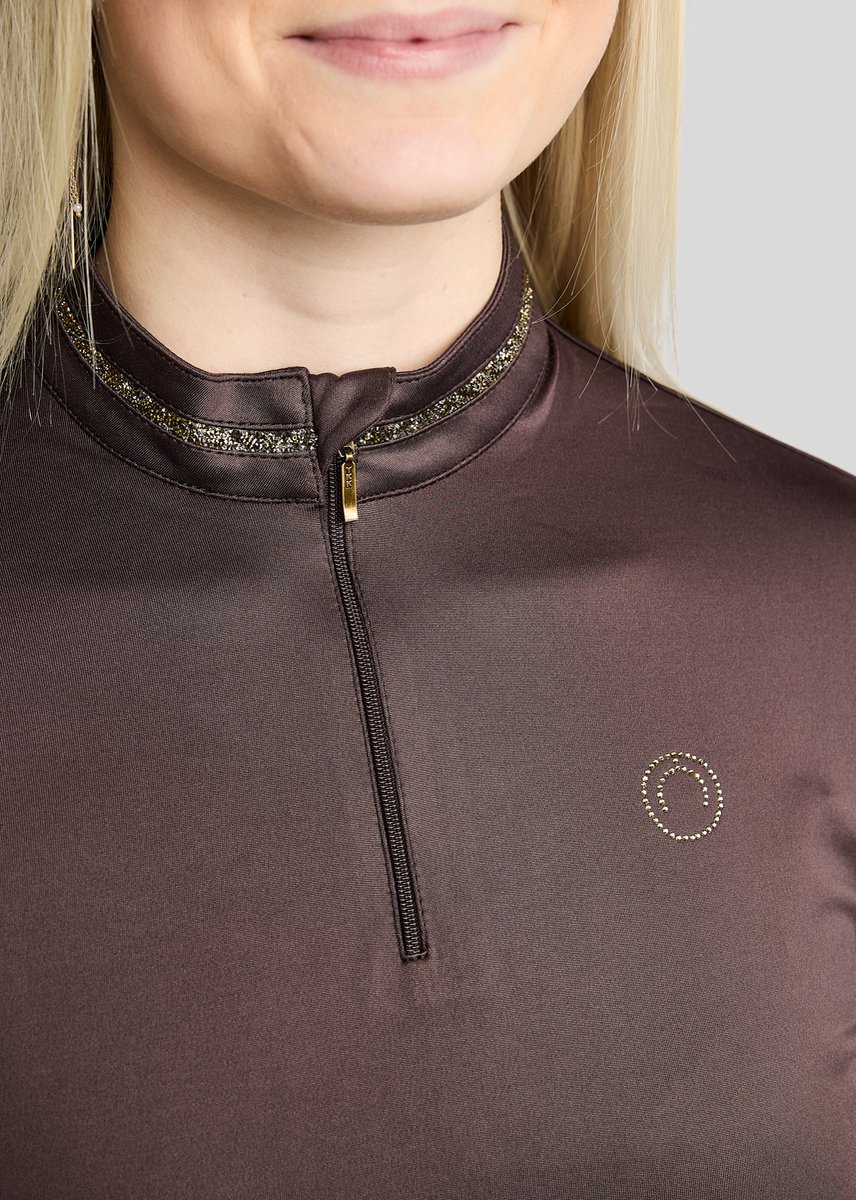 Montar Shirt Veronica half Zip thermo AW26 Black Peony - S | goud | Winterkleding ruiter