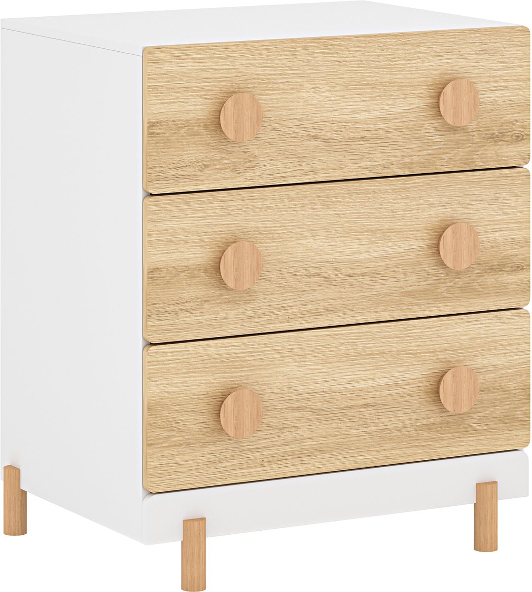 Kindercommode Vaarentaa met 3 lades 55x41x66 cm eikenkleurig [en.casa]