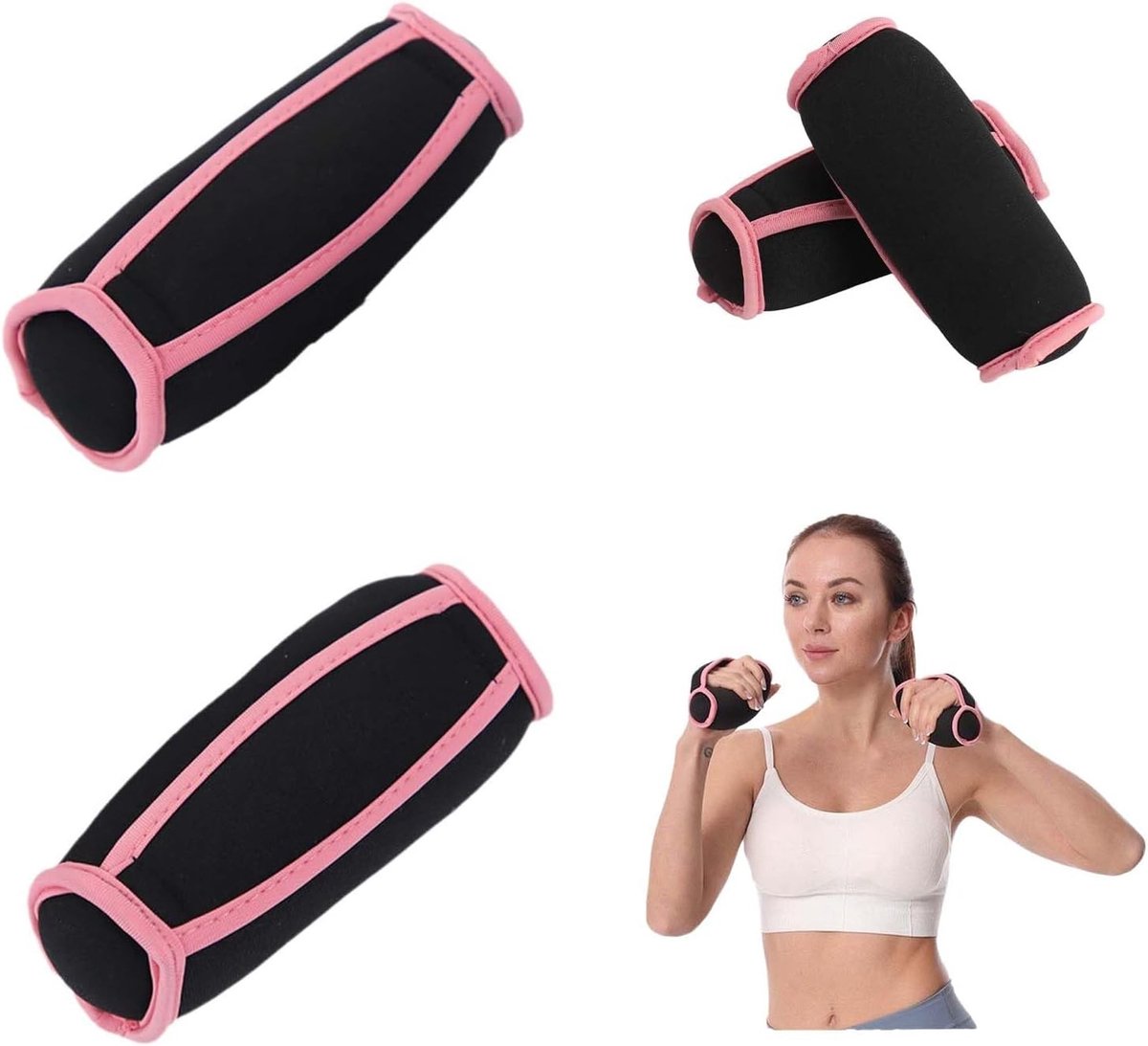 Zachte Handgewichten van 1 LB (0.45kg) - Gewichtmanchetten voor Fitness, Joggen en Training met Polsband