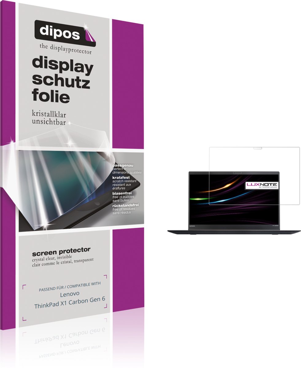 dipos – 2x Beschermfolie geschikt voor Lenovo ThinkPad X1 Carbon Gen 6 | Krasbestendige & heldere Screenprotector Ultra-Thin