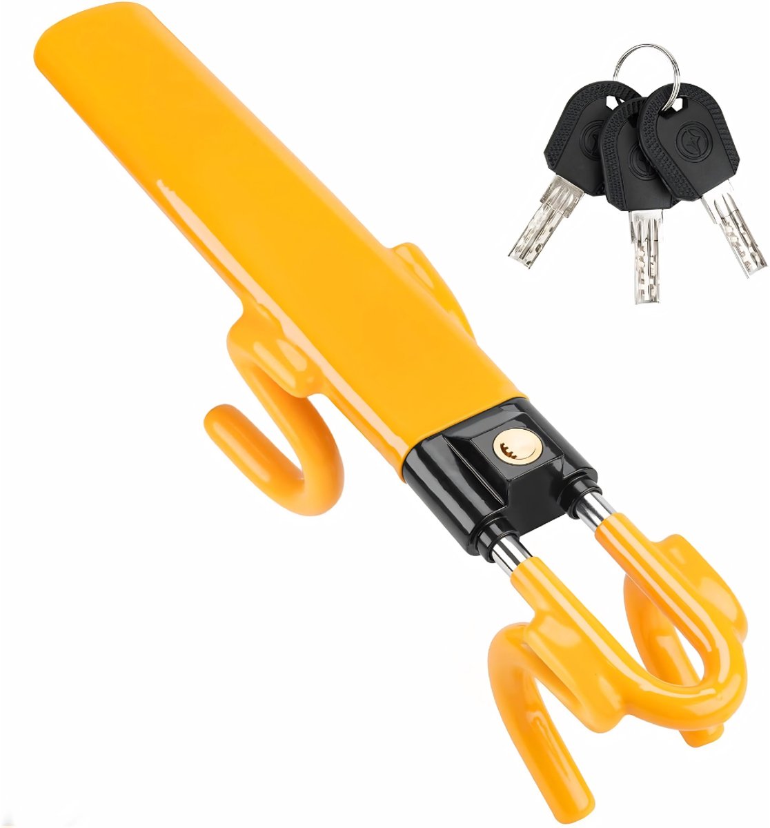 KIRA® Stuurslot Auto -Wielklem - Stuurslot - Geel - 39cm x 12cm x 10cm