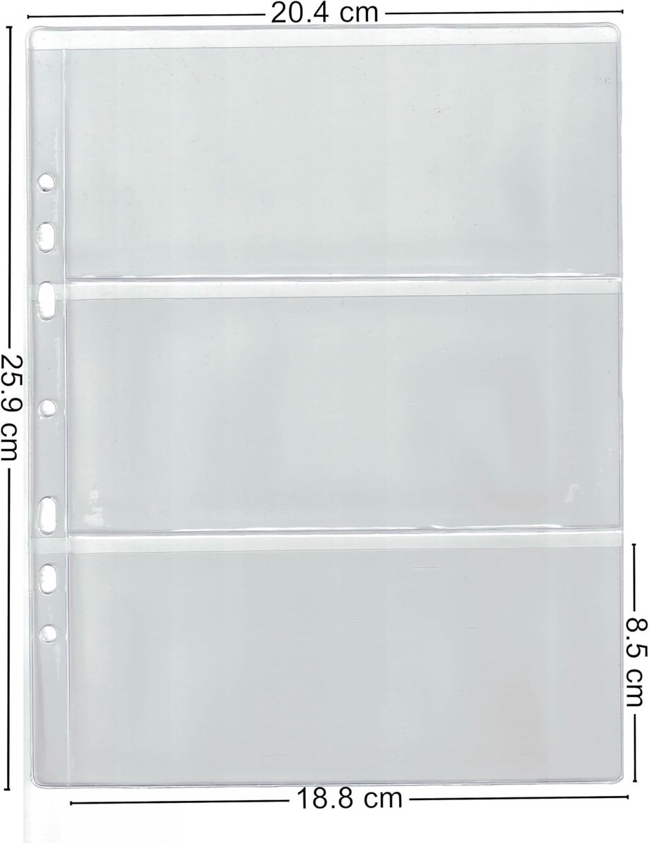 Bankbiljetten Album - Zwart - 23 x 28 x 5,5 cm - Hoge Capaciteit met Scheidingsbladen - Voor Geldverzamelaars