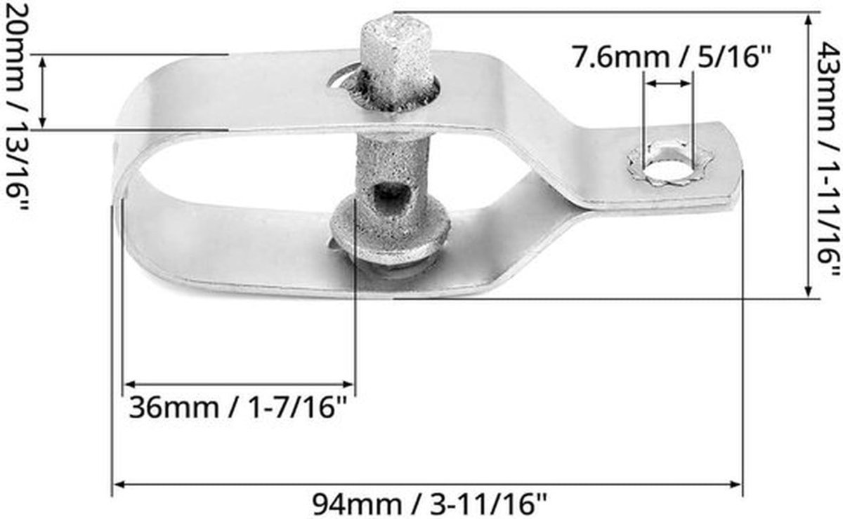 Set van 40 hekspanners van 90MM voor hekwerk, tuinieren en kippengaas