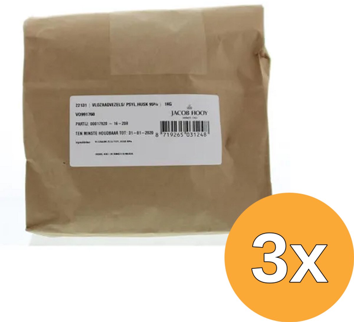 3x Jacob Hooy Vlozaad Vezels (1000 gr)
