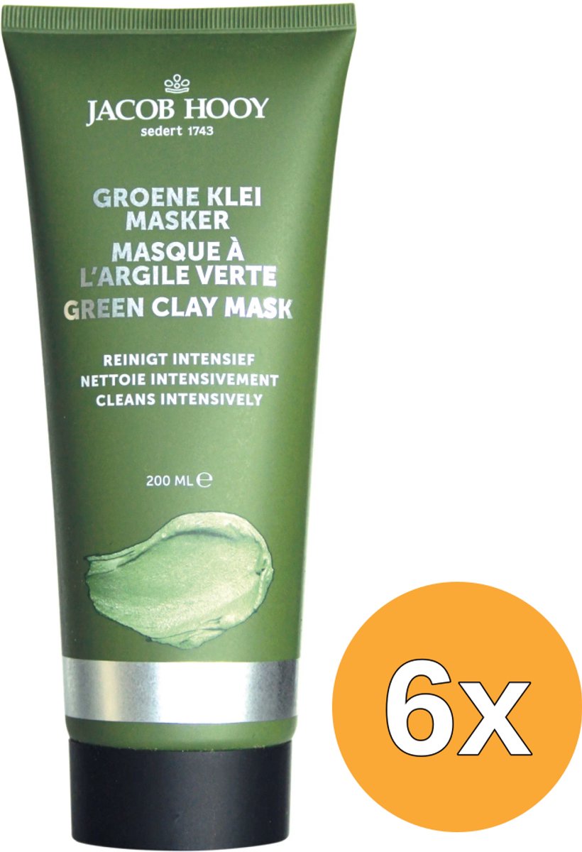 6x Jacob Hooygroene Klei masker (200 ml)