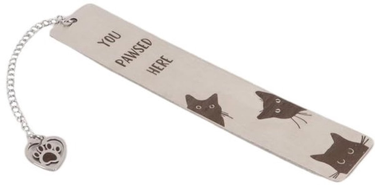 Kattenbladwijzer Schattig Ontwerp - Metalen Bladwijzer - Lichtgewicht - Duurzaam - Compact - 12,9 x 2,5 cm - Boekenlegger