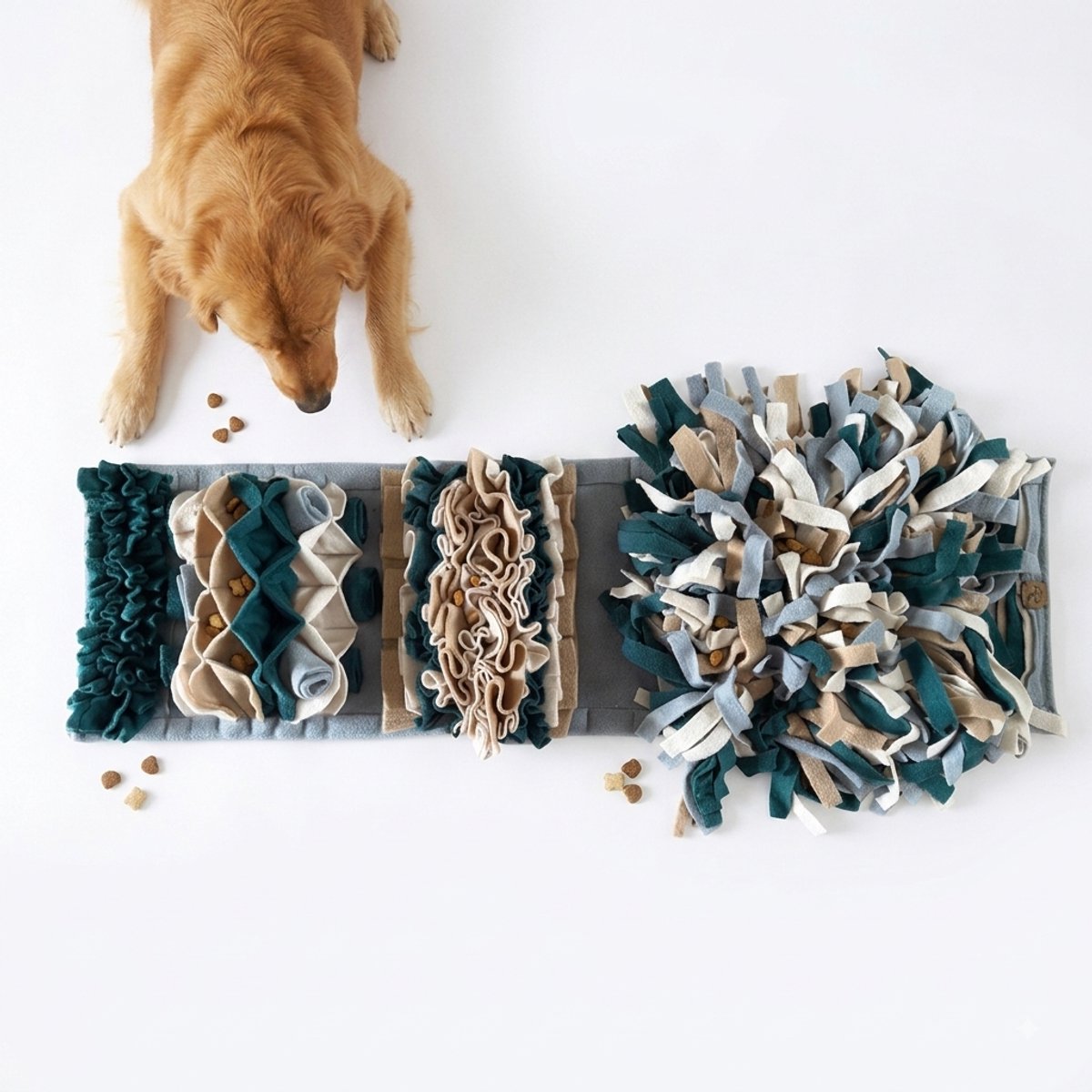 Bol.com Snuffelmat voor Honden en Katten Forest Nature Collection | Grijs Donker Petrol Beige Crème | Hersenwerk voor Huisdieren... aanbieding
