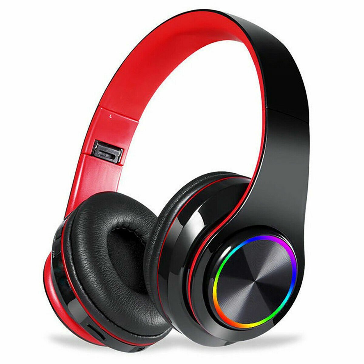 Draadloze Bluetooth-koptelefoon - Over-ear koptelefoon - Opvouwbaar - Bluetooth 5.0-ondersteuning - Geschikt voor tv's en mp3-spelers - Zwart & Rood