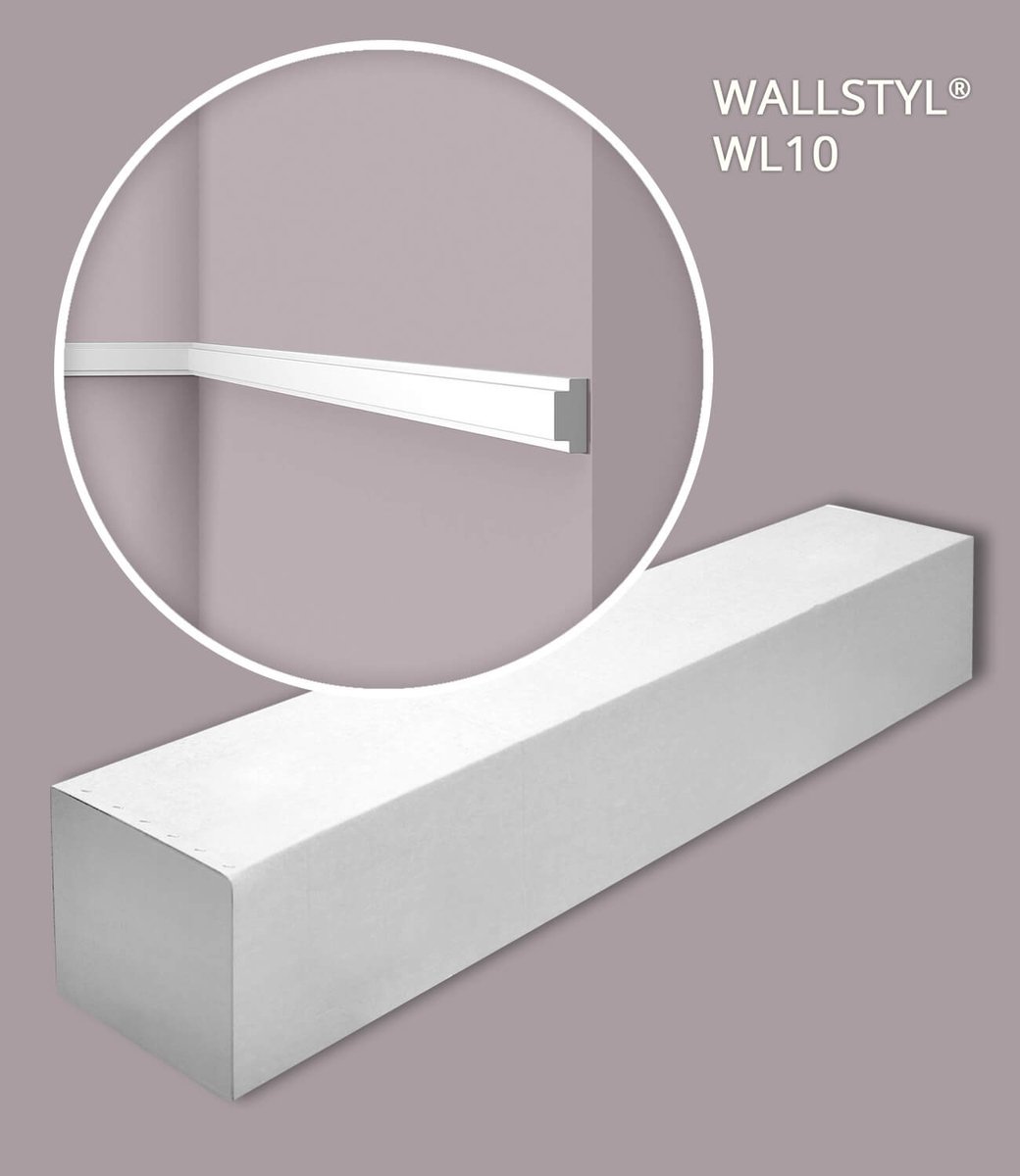 NMC WL10-box-10 WALLSTYL Noel Marquet 1 doos 10 stukken Wandlijst modern design wit | 20 m