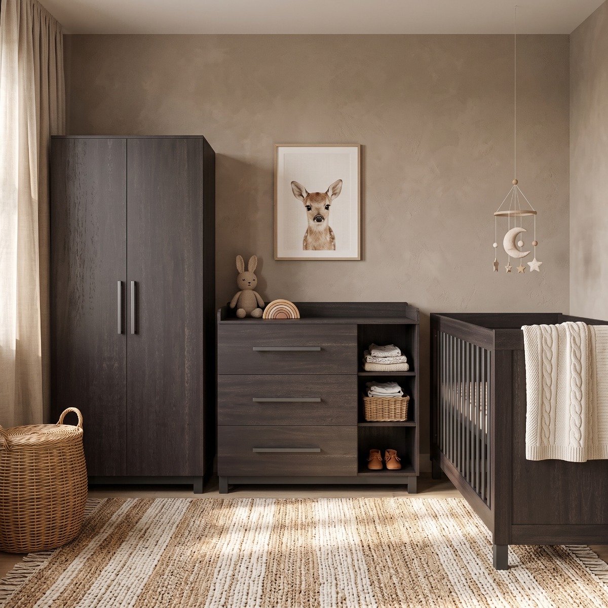 Born Lucky Roxy Meegroei Babykamer 3-Delig – Ledikant, Commode en Kast – Vanaf Geboorte tot ca. 5 Jaar – foto 3