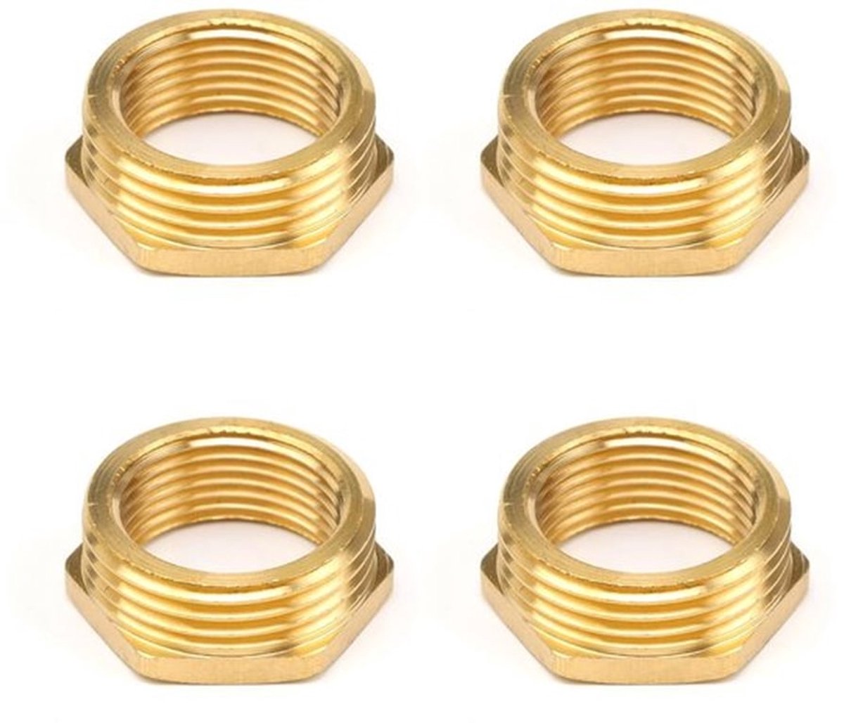Verloopstuk 1 naar 3/4 inch - Messing Adapter - Schroefdraadfitting - 4 Stuks - Betrouwbare Kwaliteit - Lange Levensduur