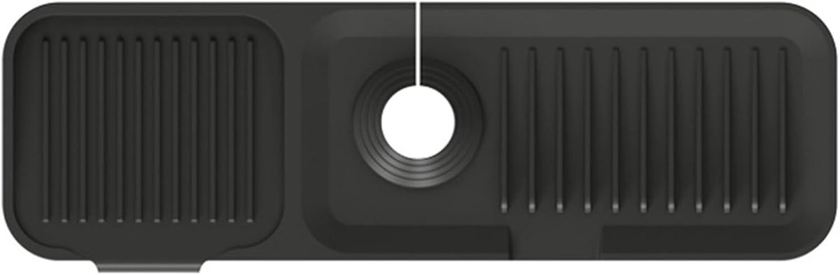 Siliconen Spatbescherming Voor Gootsteen - 43 x 13 Cm Kraanmat - Waterdichte Splash Guard Voor Keuken En Badkamer - Zwarte Beschermende Mat Tegen Waterspatten Bij De Kraan