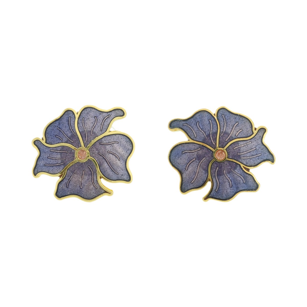 Behave - Oorringen dames - bloemmotief - paars - 2 cm