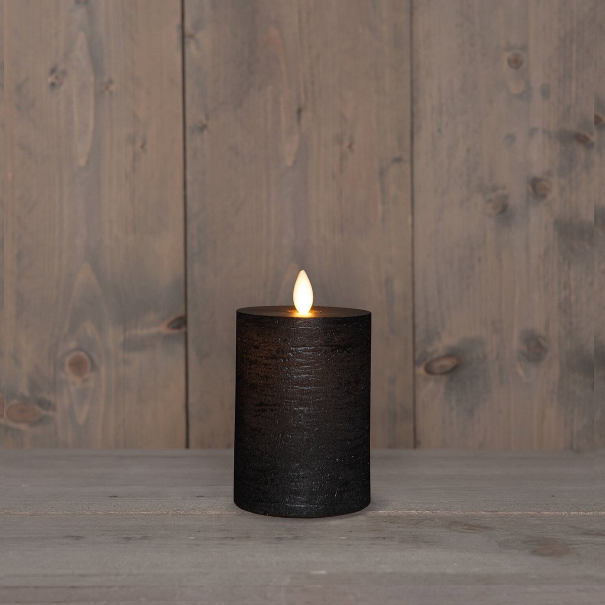 Annas collection - Stompkaars rustiek wax bewegende vlam 10x7,5 cm...