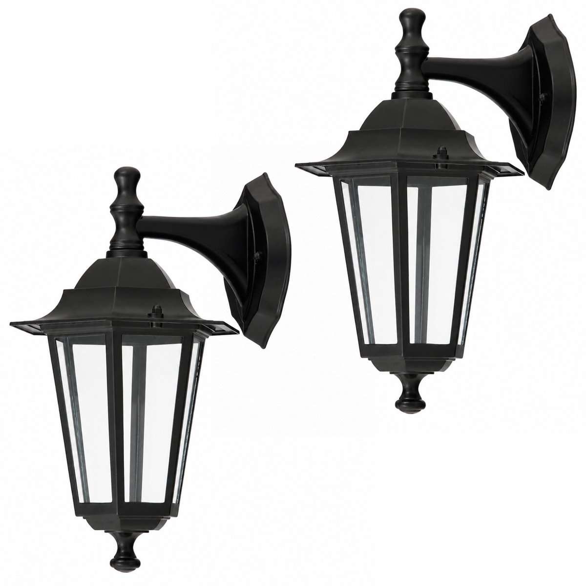 Rabalux - 2 stuks tuinwandlamp/ Wandlamp - Zwart - Ideaal voor elk terras