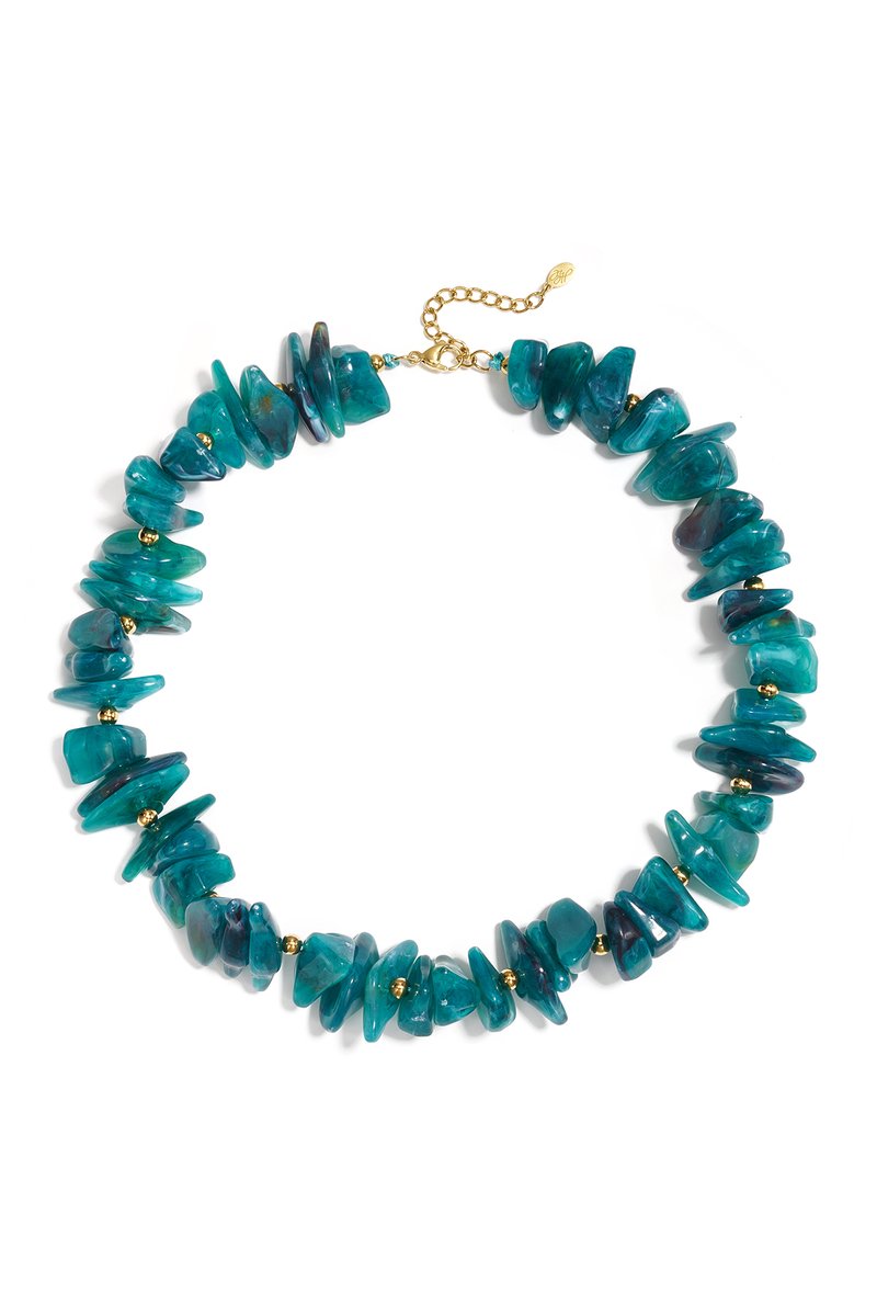 Acryl Kralenketting met Onregelmatige Vorm – Simple Series - Turquoise