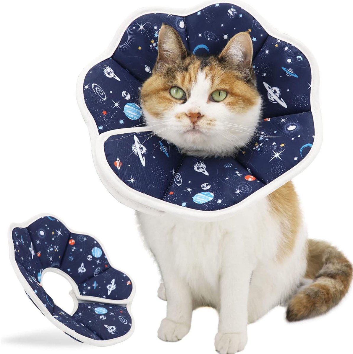 REFTTENW Kattenkraag Voor Nazorg - Beschermkraag - Verstelbare Herstelkraag Voor Katten, Puppy's Na Een Operatie - Zachte Elizabethaanse Kraag Kat