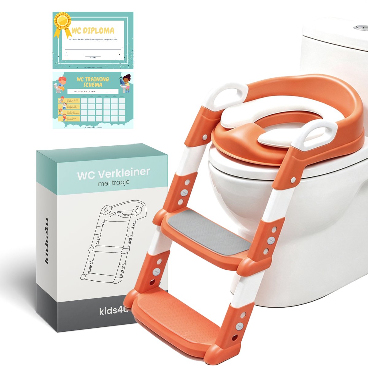 Kids4u® - WC Verkleiner met Trapje - Potje Peuter - WC Verkleiner opvouwbaar - Met Beloningssysteem
