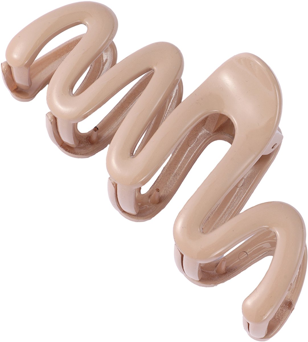 Emilie collection - haarklem - beige - Grote Haarklem 10 cm – Golvend Design – Haarclip – Dames – Stevige Grip