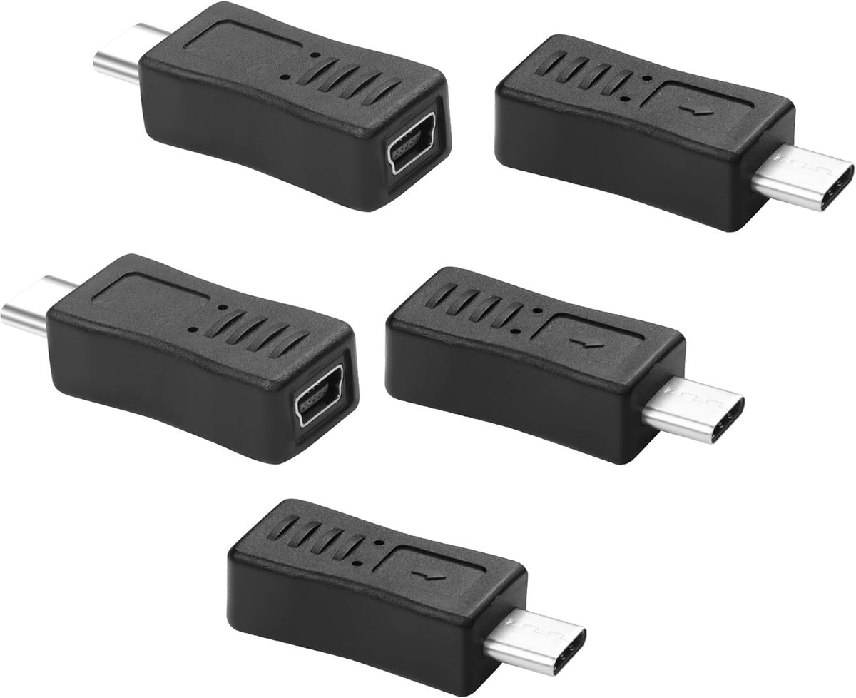 Mini USB to Type C Adapter USB 2.0 Type C Plug to Mini USB 5 Pin Bus Adapter for Laptop Digital Camera MP3 Player GPS - ShopVlot