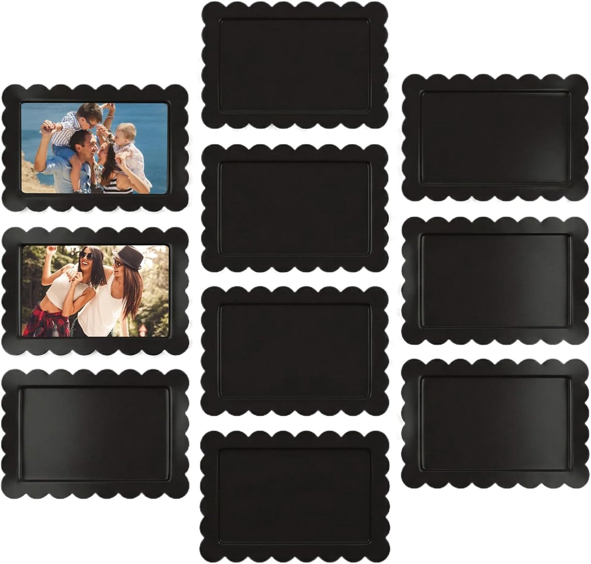 Magneetlijsten, 10 stuks magneetlijsten voor koelkast, fotolijst met golvende rand, 4 x 6 magnetische fotolijsten voor - ShopVlot
