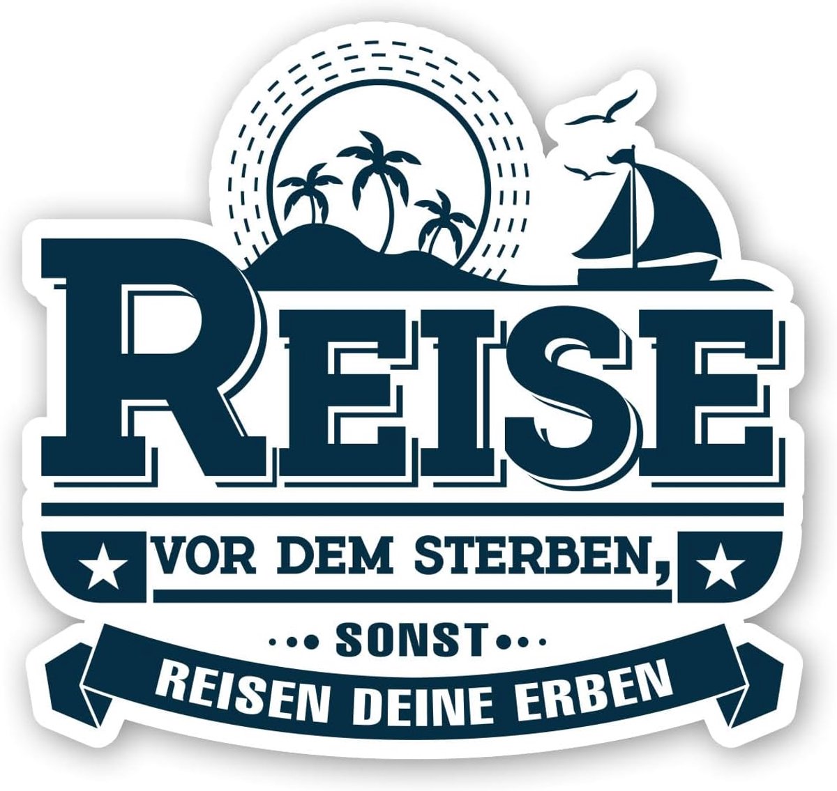 Caravan en auto sticker 10 x 9.5 cm - weerbestendig - grappige tekst - perfect voor vakantie - ShopVlot