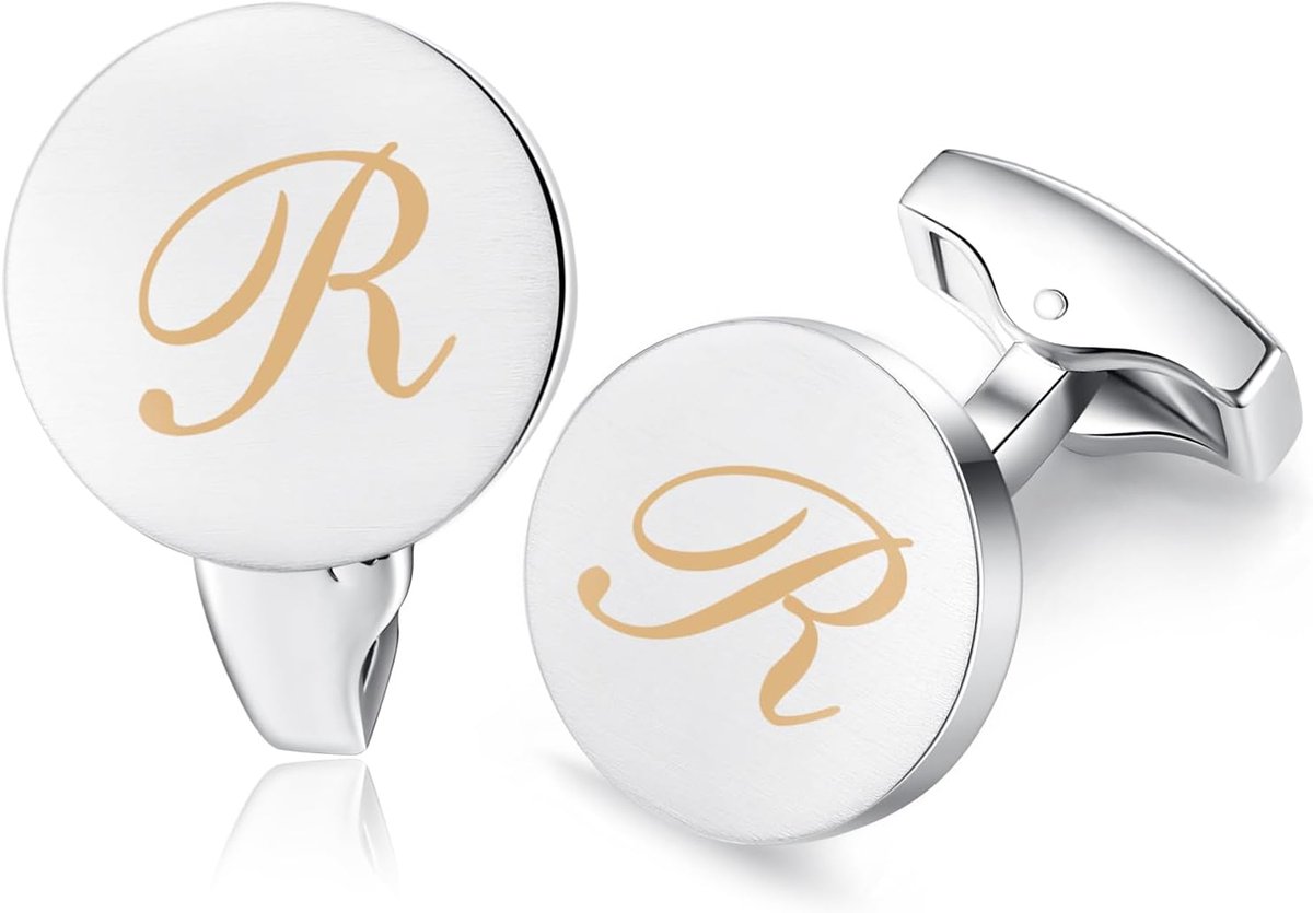 Cufflinks Letter C - Rvs Geborsteld Zilver - Initialen Mannen - Stijlvolle Trouwringen - ShopVlot