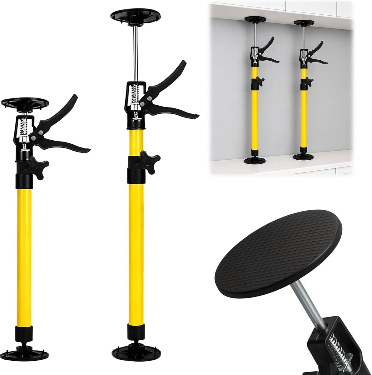 Plafondsteunen 2 stuks - telescoopstang - antislip - ideaal voor kastmontage - ShopVlot