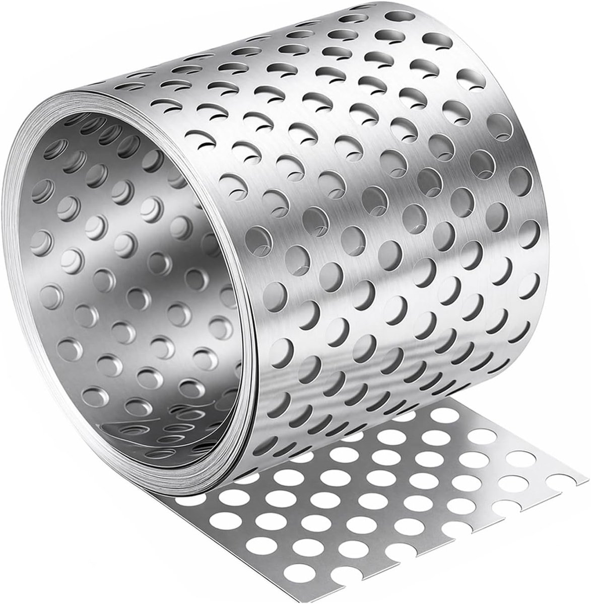 Aluminium dakrooster 7 m x 80 mm - geperforeerde plaat - roestvrij en weerbestendig - voorkomt vogels en insecten - ShopVlot