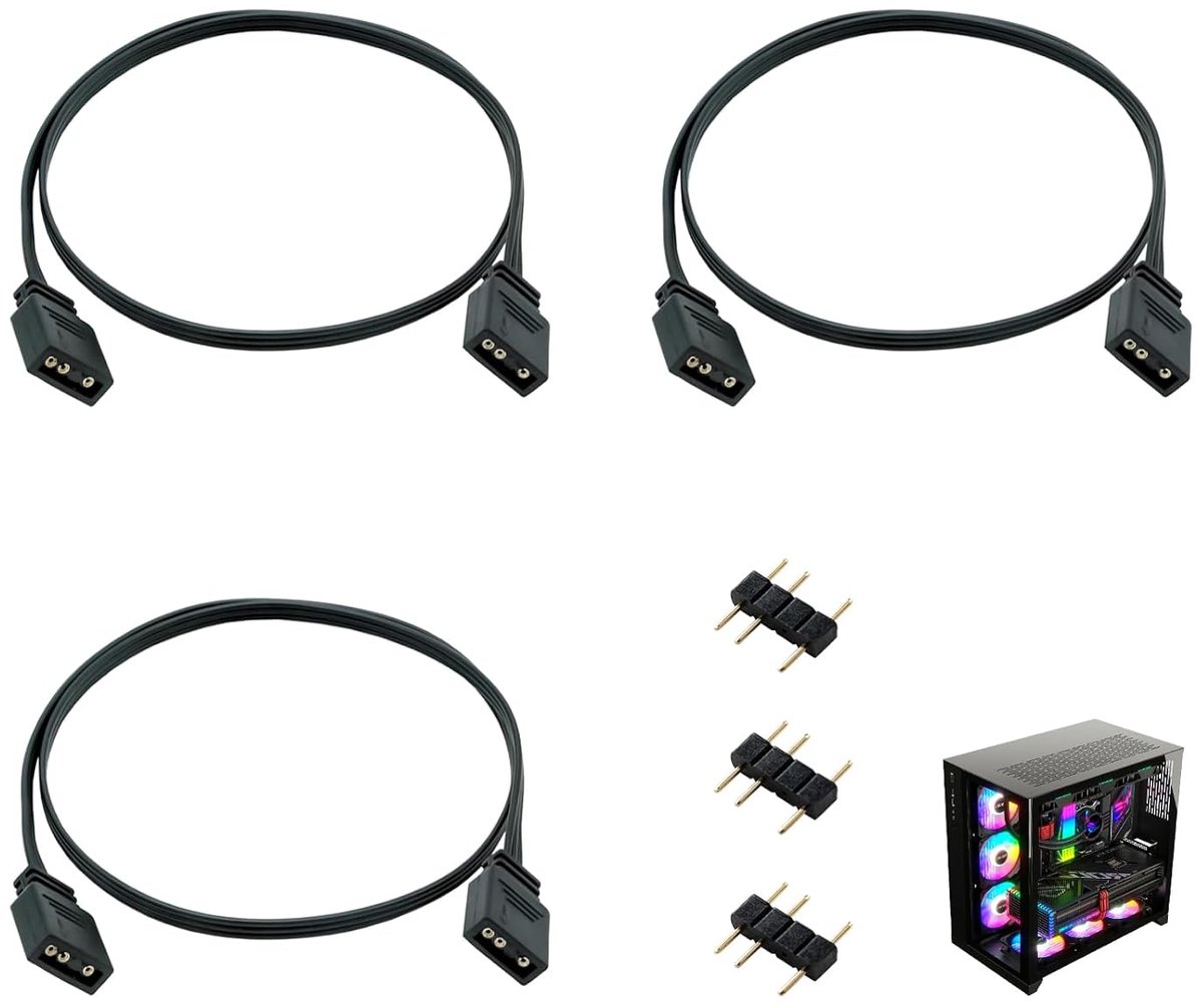 ARGB 5V 3-Pin Extension Kabel - 0,5 m - Vrouwelijke Aansluiting - Voor LED Strips en Fans - ShopVlot