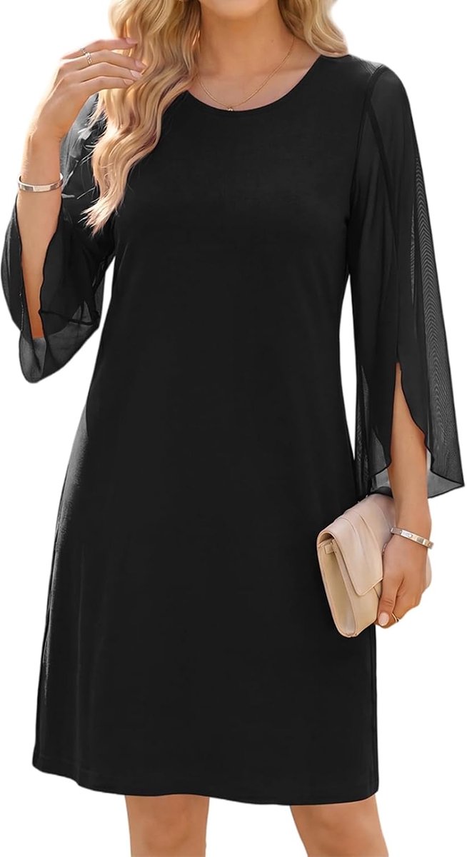 Cocktailkleid dames 3/4 arm - elegant design - ideaal voor feestelijke gelegenheden - ShopVlot