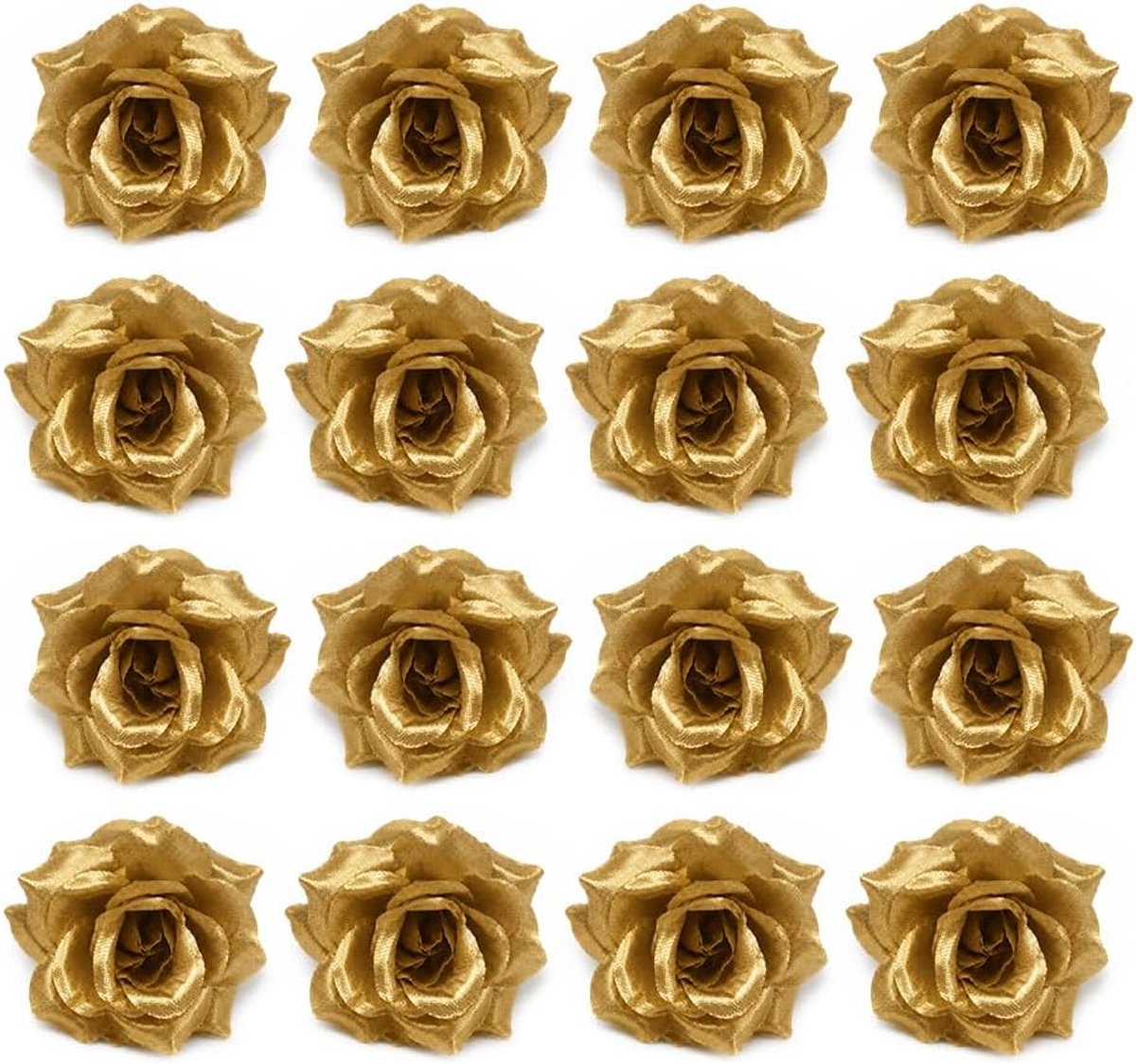 Kunstrozenkoppen 20 stuks - Goudkleurig - Zijde - Elegante decoratie voor bruiloften - m-winkel