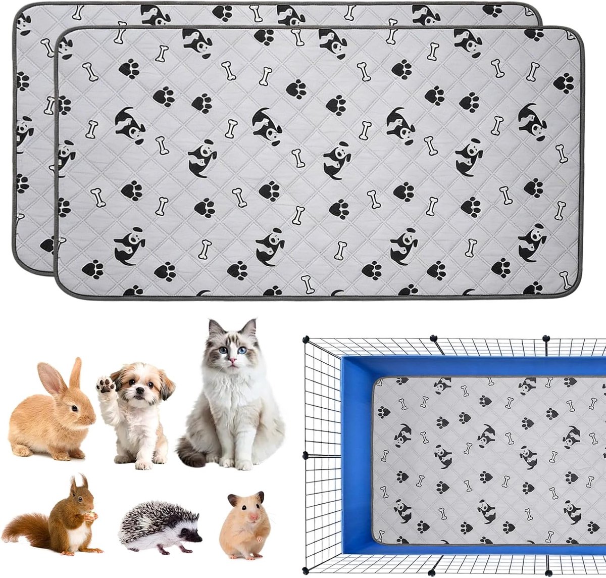 PIPI Pads voor cavia's 120 x 60 cm - Waterdichte Pipi Pads - Wasbaar - Houdt de leefruimte schoon - ShopVlot