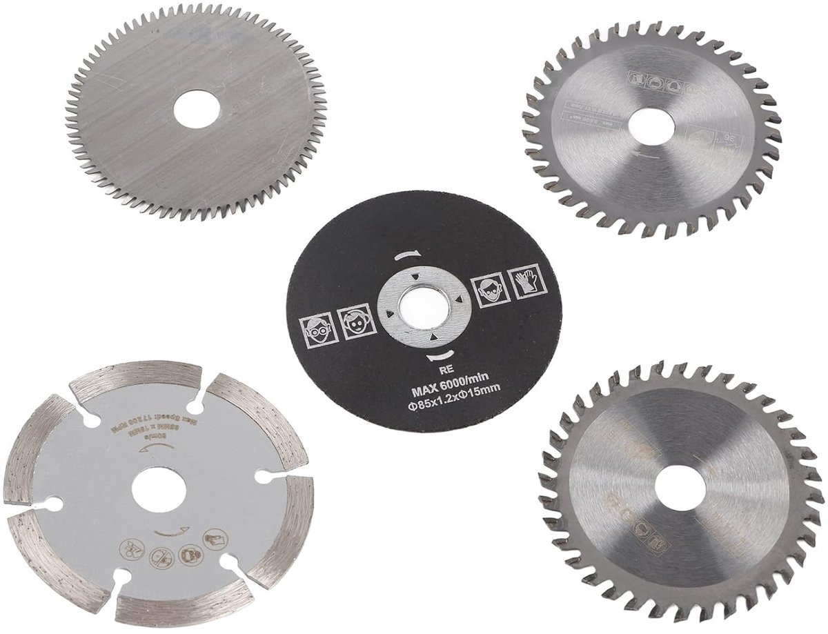 Mini cirkelzaagblad 85mm x 15mm - 5 stuks - carbide - snel en soepel snijden - ShopVlot