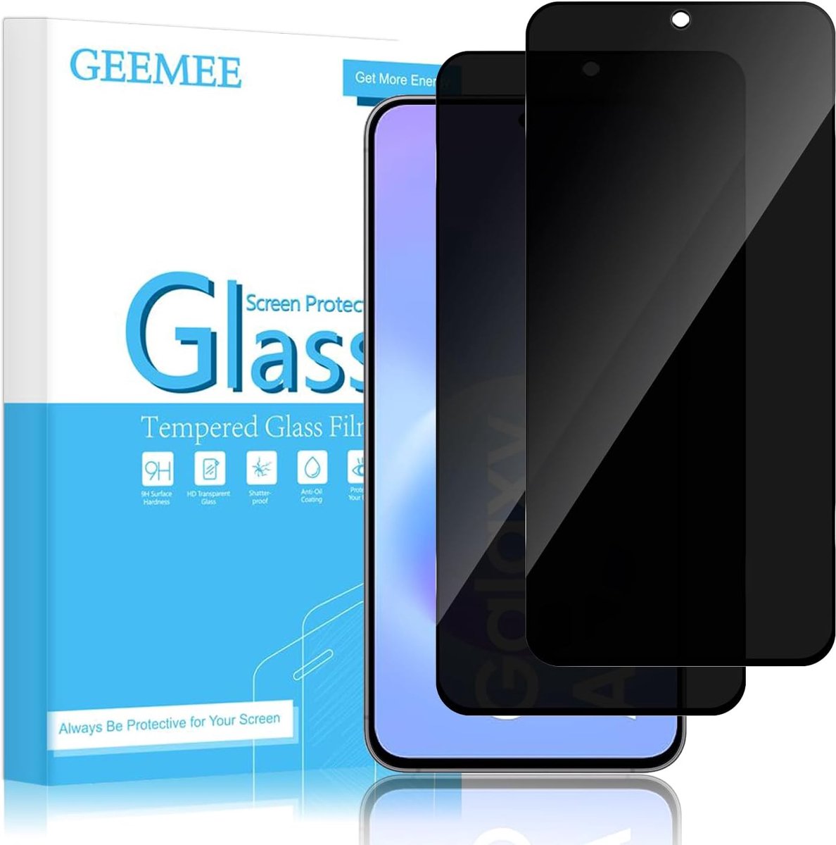 Beschermfolie voor Samsung Galaxy A57 5G, 2 stuks, hardheid 9H, privacy, zonder luchtbellen, anti-spy, anti-spy - ShopVlot