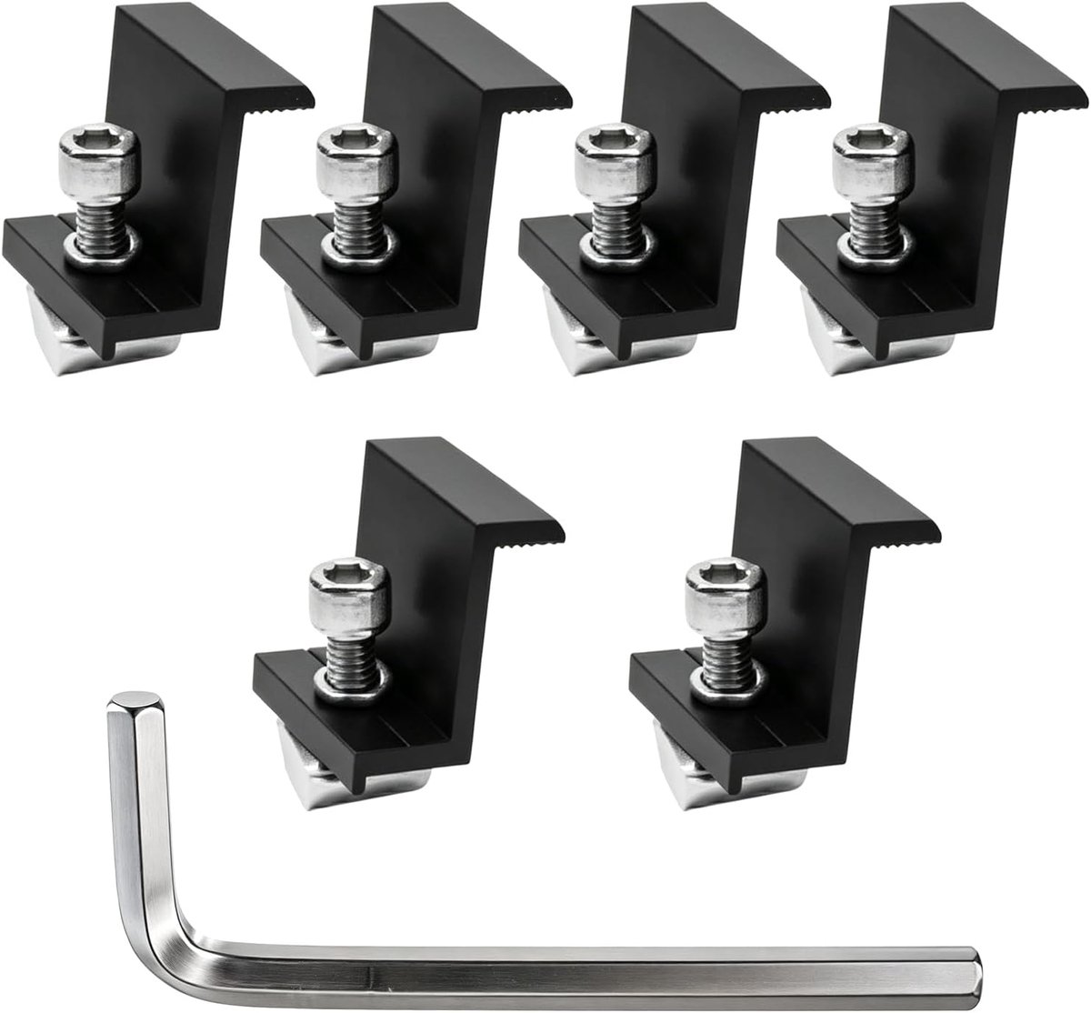 6 stuks zonnepaneelklemmen, 35 mm zonnepaneelhouder, zonnepaneelhouder met inbussleutel, aluminium PV module - ShopVlot