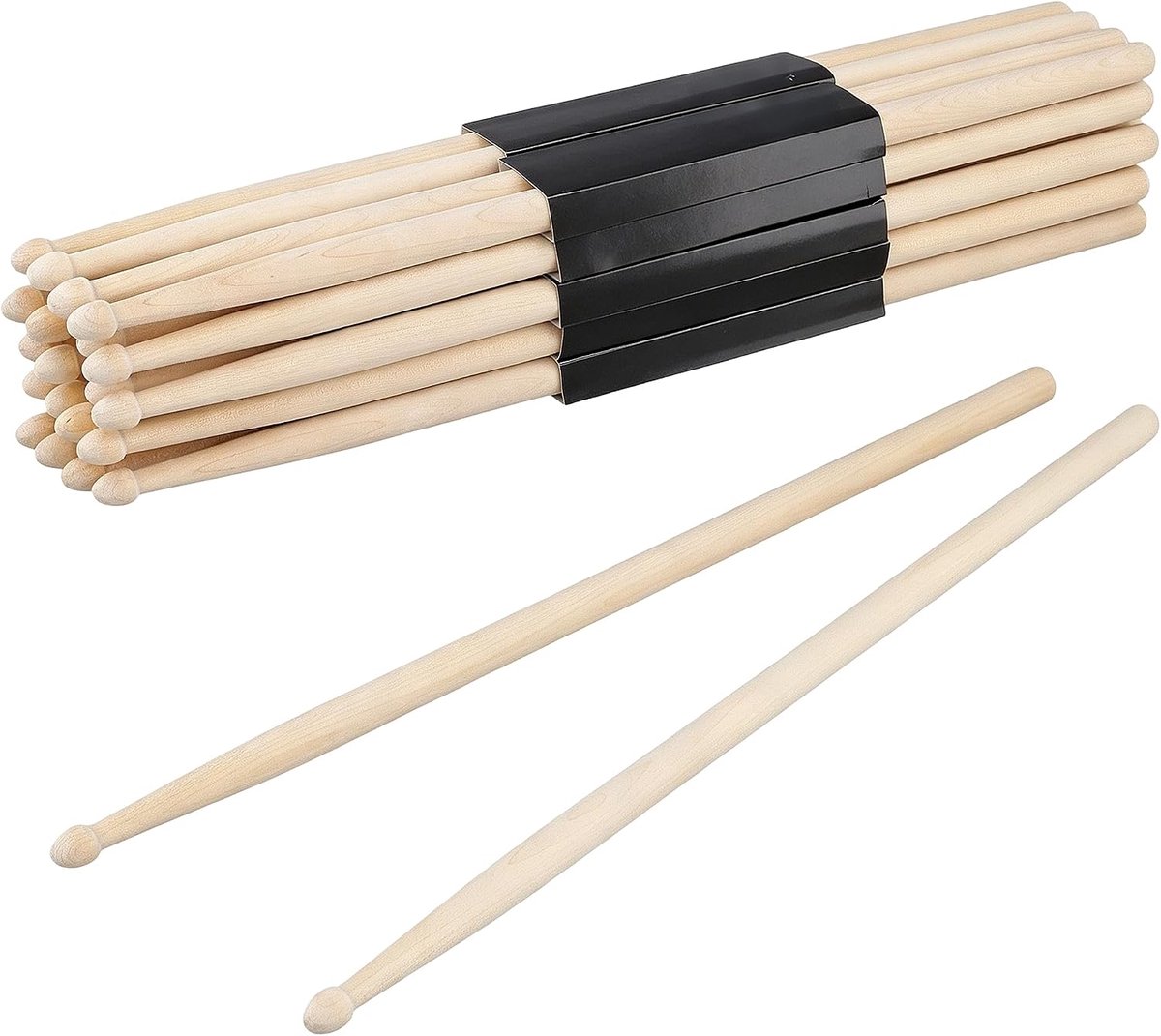 Drumstokken 7A - Natuurlijk esdoornhout - 10 paar voor beginners en professionals - ShopVlot