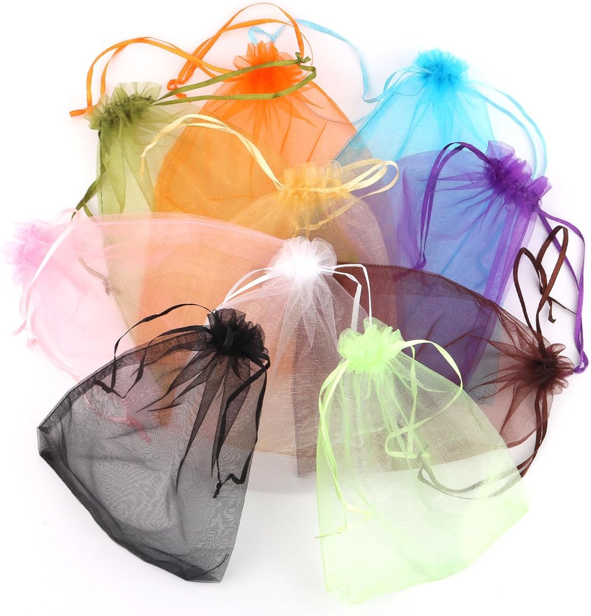 Organza zakken 15 x 20 cm - kleurrijke tulle confetti - 50 stuks - perfect voor cadeaus - ShopVlot