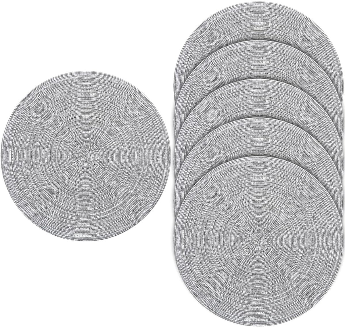 MODENUIT Placemat Rond – Antislip en Hitte-isolerend – 40 x 40 cm – PVC – Blauw – Set van 6 voor Binnen en Buiten